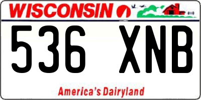 WI license plate 536XNB