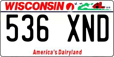 WI license plate 536XND