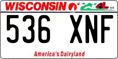 WI license plate 536XNF