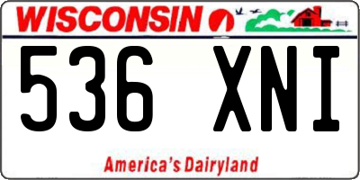 WI license plate 536XNI