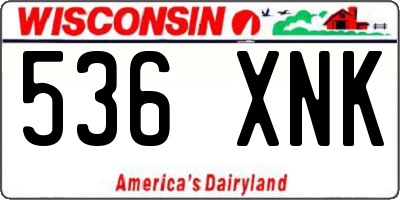WI license plate 536XNK