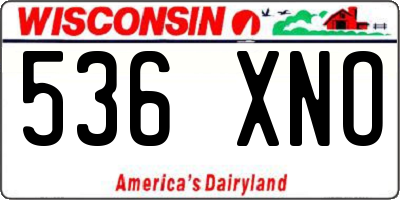 WI license plate 536XNO