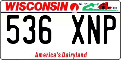 WI license plate 536XNP