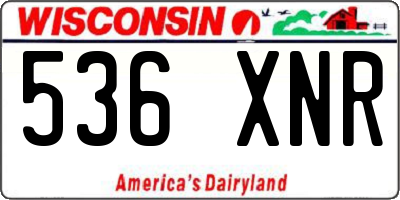 WI license plate 536XNR