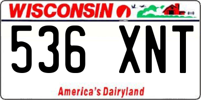 WI license plate 536XNT
