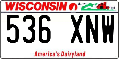 WI license plate 536XNW