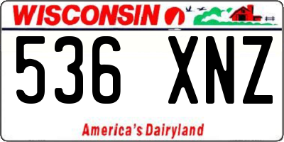 WI license plate 536XNZ