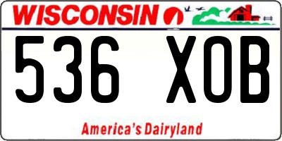 WI license plate 536XOB