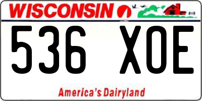 WI license plate 536XOE