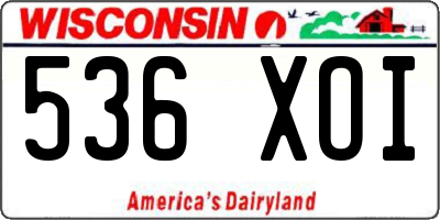 WI license plate 536XOI