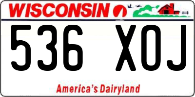 WI license plate 536XOJ