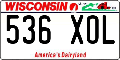 WI license plate 536XOL