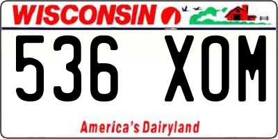 WI license plate 536XOM