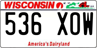 WI license plate 536XOW