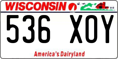WI license plate 536XOY