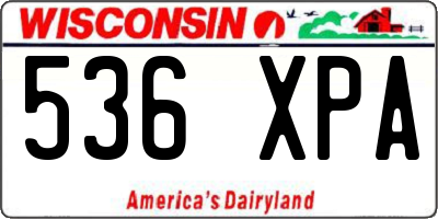 WI license plate 536XPA