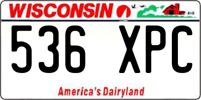 WI license plate 536XPC