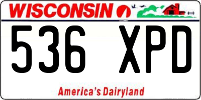 WI license plate 536XPD