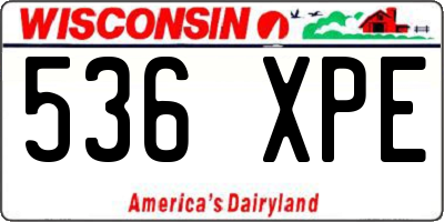 WI license plate 536XPE