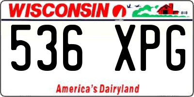 WI license plate 536XPG