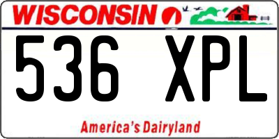 WI license plate 536XPL