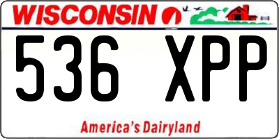 WI license plate 536XPP