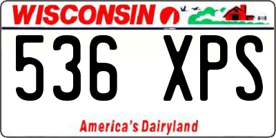 WI license plate 536XPS