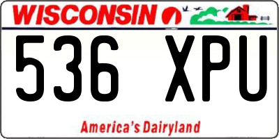 WI license plate 536XPU