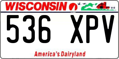 WI license plate 536XPV