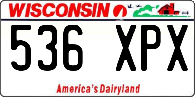WI license plate 536XPX