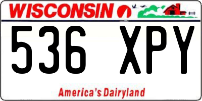 WI license plate 536XPY