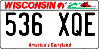 WI license plate 536XQE
