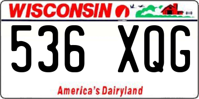 WI license plate 536XQG