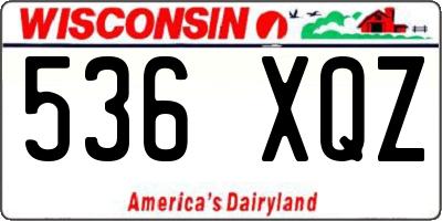 WI license plate 536XQZ