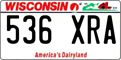 WI license plate 536XRA