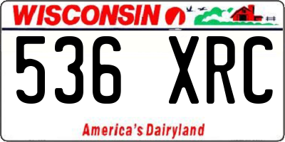 WI license plate 536XRC