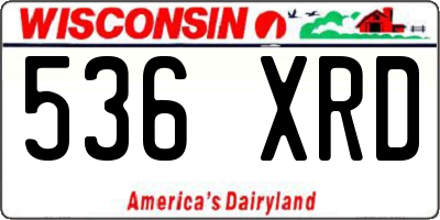 WI license plate 536XRD