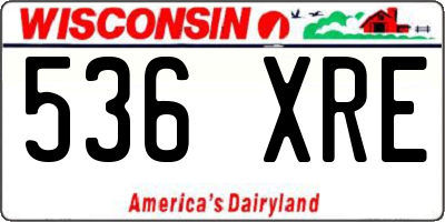 WI license plate 536XRE