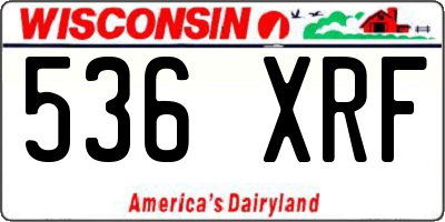 WI license plate 536XRF