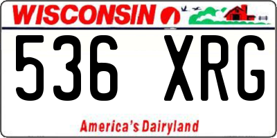 WI license plate 536XRG