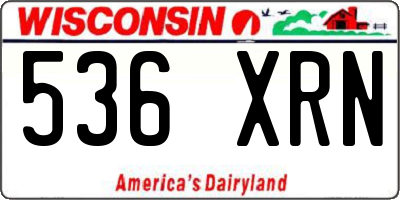 WI license plate 536XRN