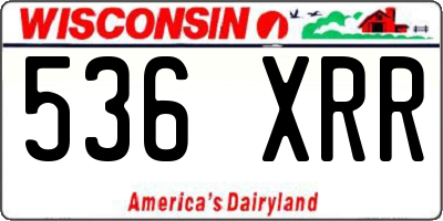WI license plate 536XRR