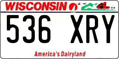 WI license plate 536XRY