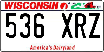 WI license plate 536XRZ