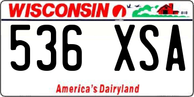 WI license plate 536XSA