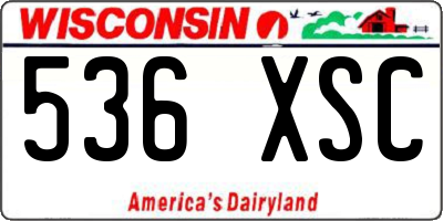 WI license plate 536XSC