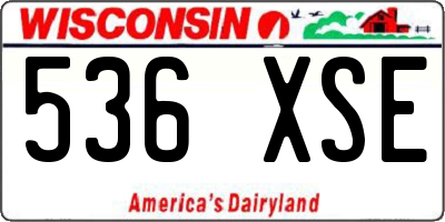 WI license plate 536XSE