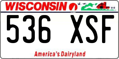 WI license plate 536XSF