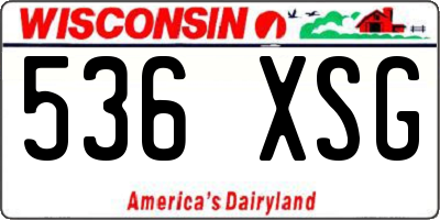 WI license plate 536XSG