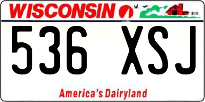 WI license plate 536XSJ